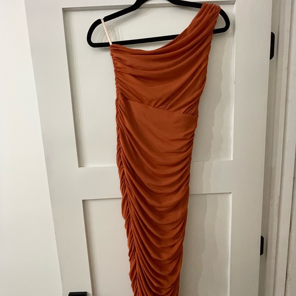 Ruched One Shoulder Dress